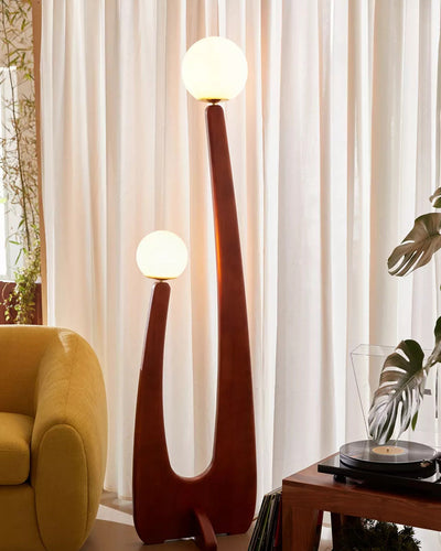WOW Globe Wood Sculptural Floor Lamp-wow7131