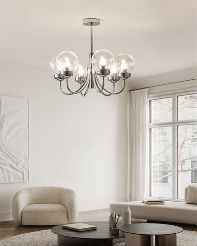 WOW Textured Glass Chrome Arm Chandelier-wow2696