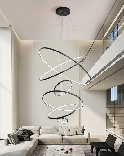 WOW Black Tiered Circular Led Chandelier-wow2652