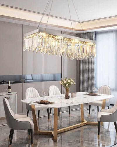 WOW Rectangular Silver Crystal Chandelier-wow2702