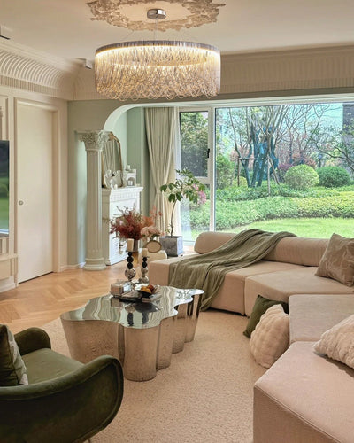 WOW Silver Fringe Round Chandelier-wow2643