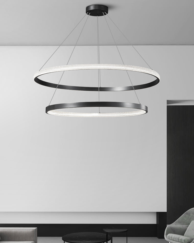 WOW Tiered Circular Led Brass Chandelier-wow2347