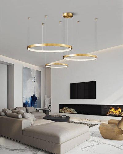 WOW Tiered Circular Led Brass Chandelier-wow2345