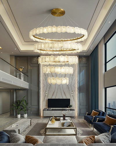 WOW Tiered Circular Alabaster Chandelier-WOW2671