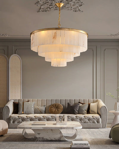 WOW Tiered Round Alabaster Chandelier-wow2853
