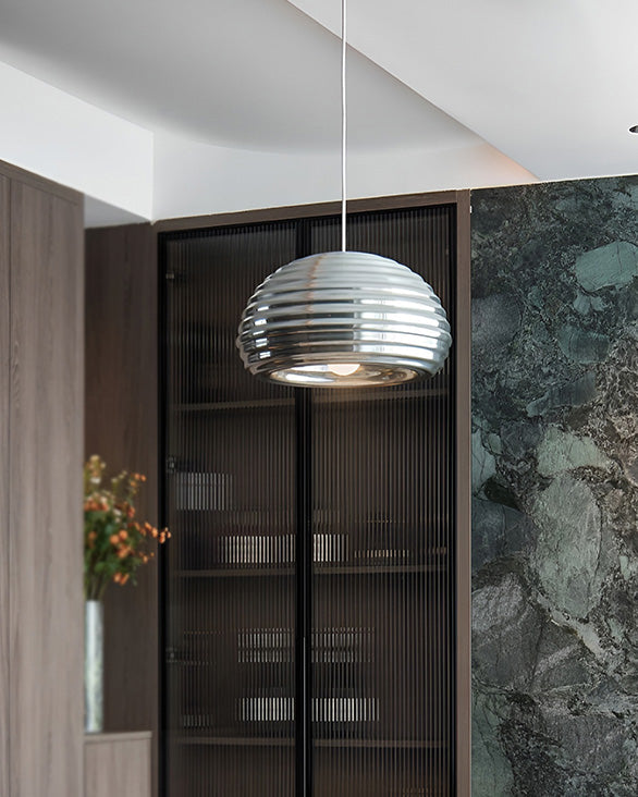 WOW Silver Fluted Dome Pendant Light-wow2660