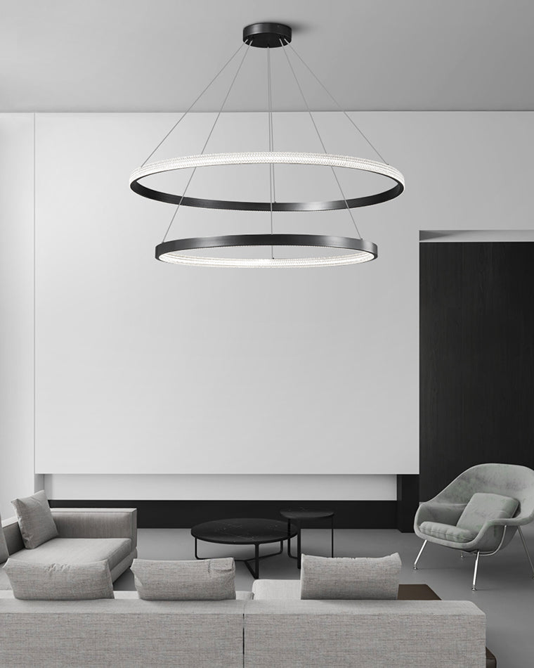 WOW Tiered Circular Led Brass Chandelier-wow2347