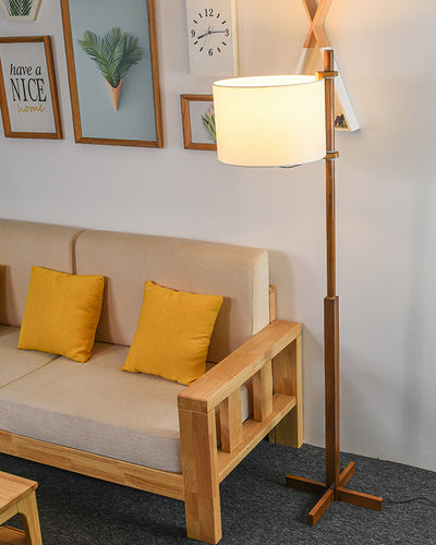 WOW Wood Fabric Shaded Floor Lamp-wow7101