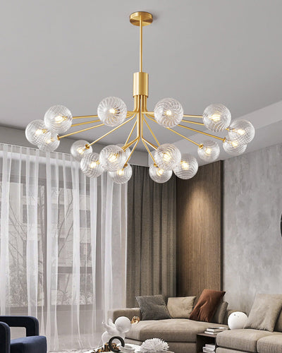 WOW Glass Globe Brass Chandelier-wow2372