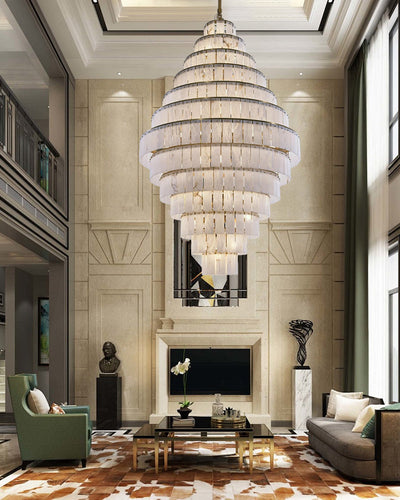 WOW Giant Tiered Alabaster Foyer Chandelier-wow2926