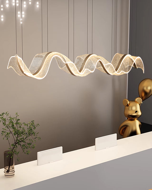 WOW Wave Ribbon Acrylic Chandelier-wow2596