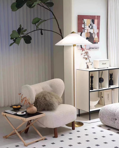 WOW Rattan Fabric Cone Floor Lamp-wow7095