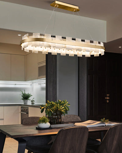 WOW Gold Alabaster Round Chandelier-wow2394