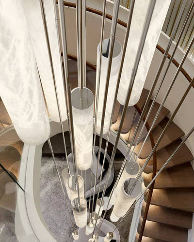WOW Alabaster Tube Staircase Chandelier-wow2881