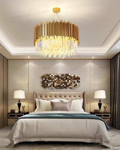 WOW Gold Round Crystal Prism Chandelier-wow2185a