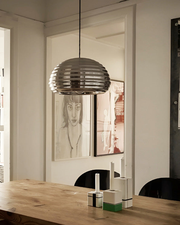 WOW Silver Fluted Dome Pendant Light-wow2660
