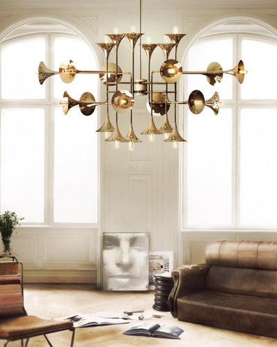 WOW Gold Trumpet Art Deco Chandelier-wow2614