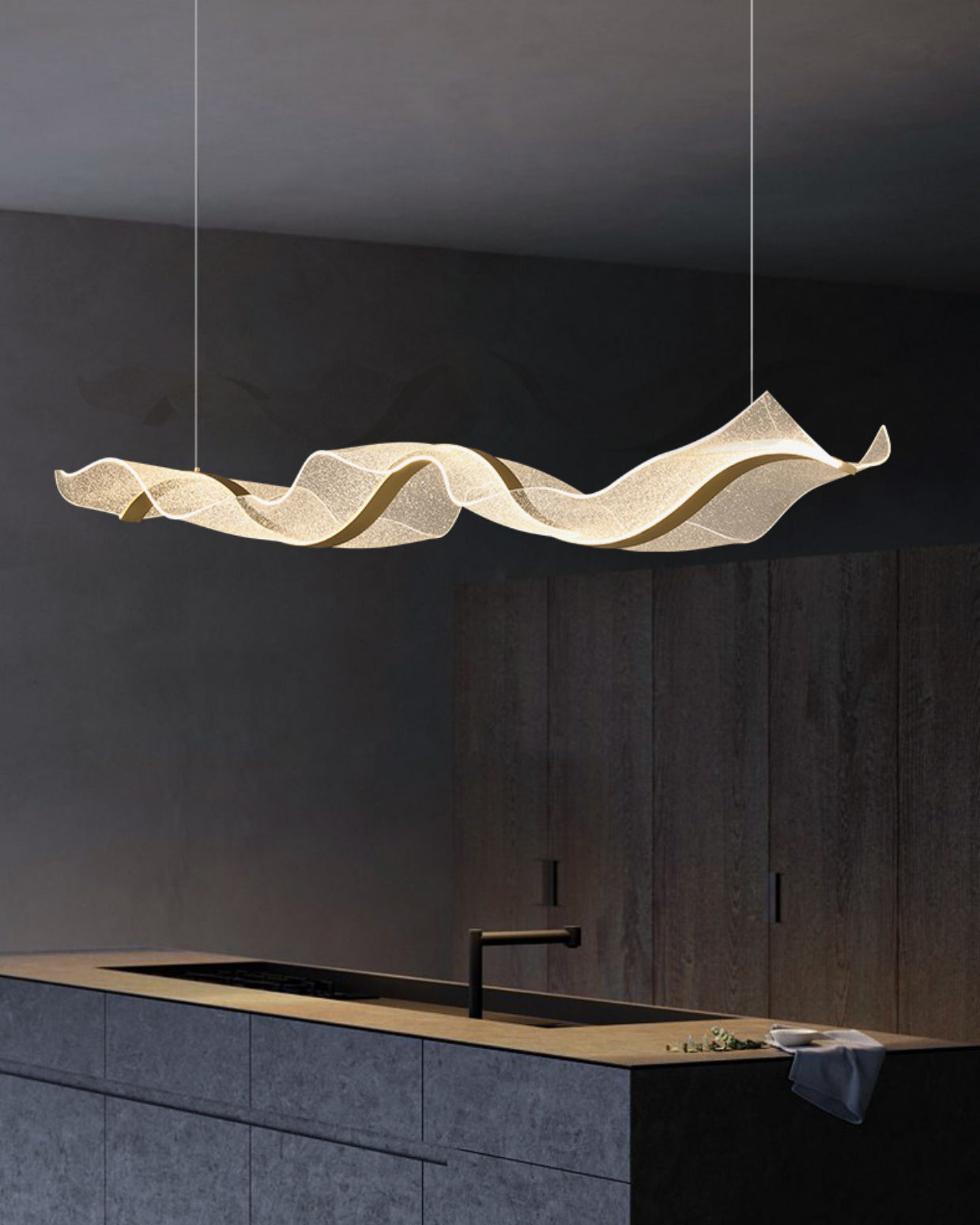 WOW Wave Ribbon Acrylic Chandelier-wow2596