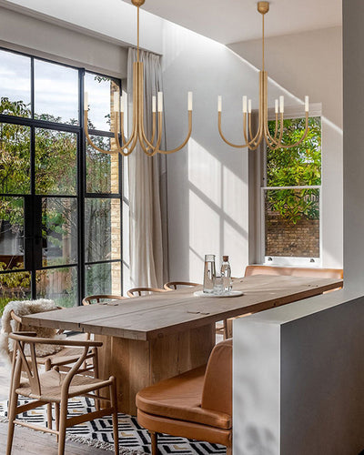 WOW Gold Candlestick Swoop Arm Chandelier-wow2744