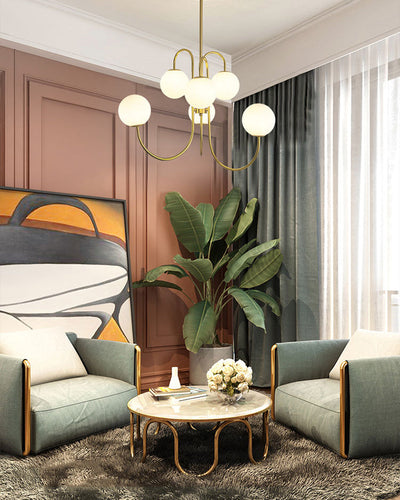 WOW Gold Glass Globe Arm Chandelier-wow2625