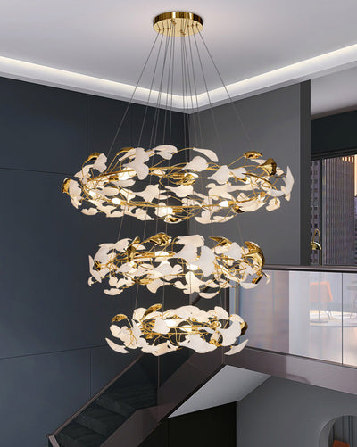 WOW Circular Tiered Gingko Chandelier-wow2427