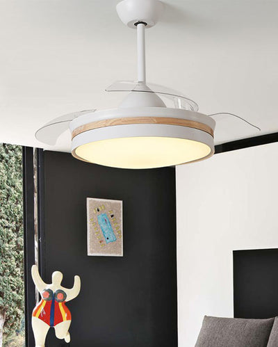 WOW White Retractable Ceiling Fan Lamp-wow5080