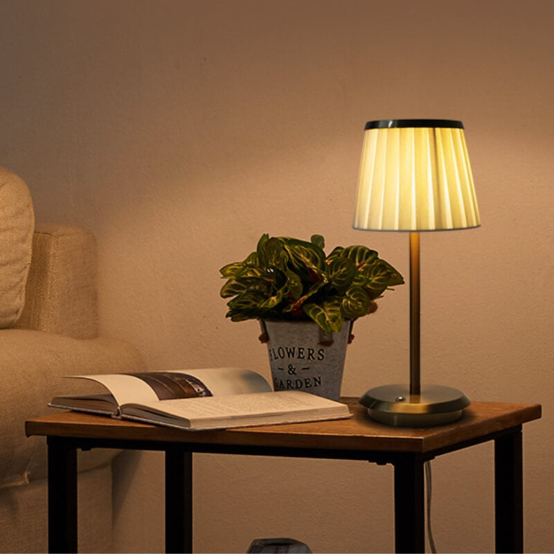 LED Metal Fabric Cordless Table Lamp