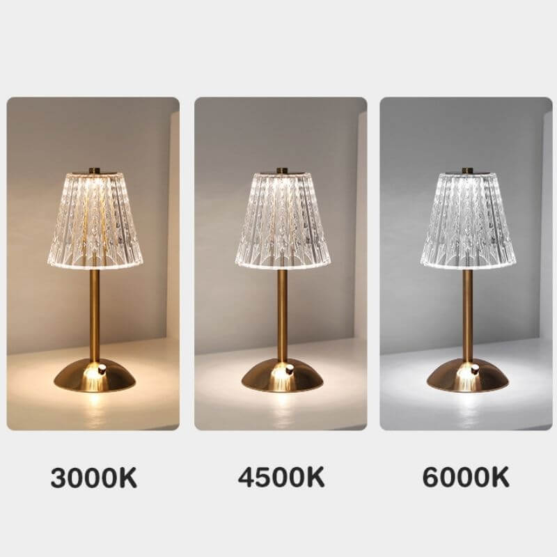 Crystal Metal Cordless Table Lamp