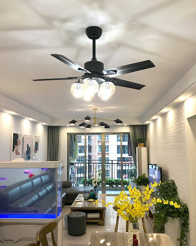 WOW Glass Globe Ceiling Fan Chandelier-wow5009