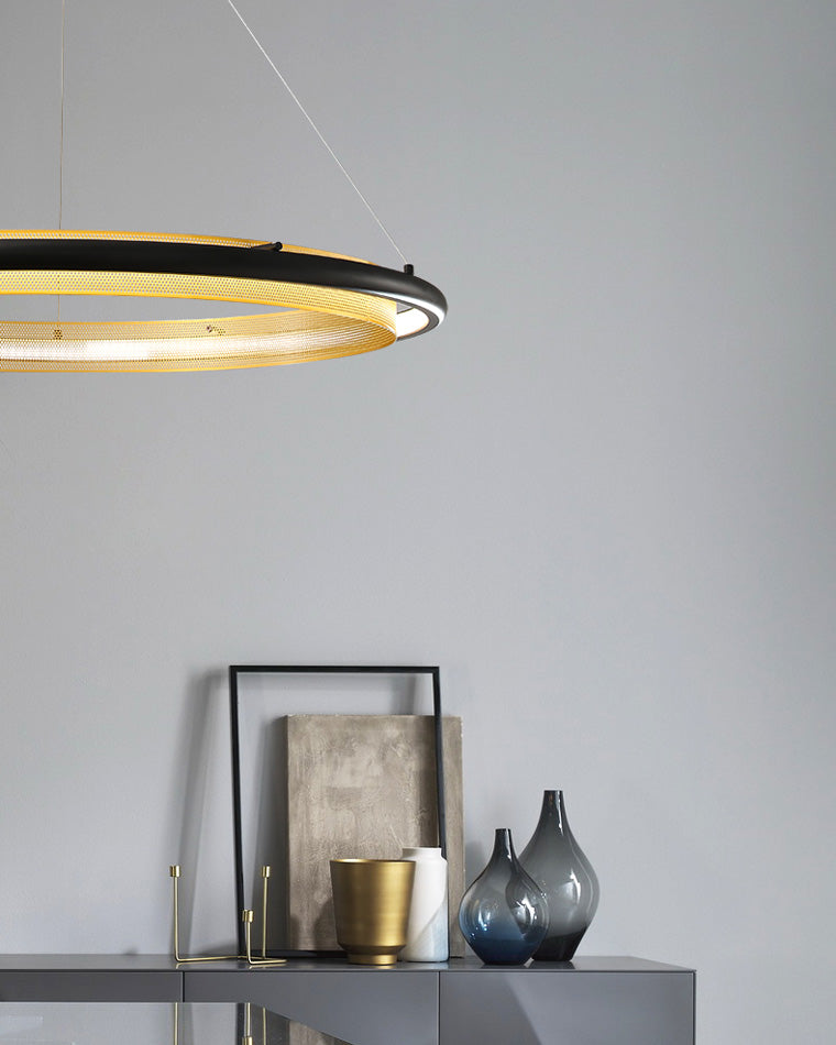 WOW Black and Gold Ring LED Chandelier-wow2119a