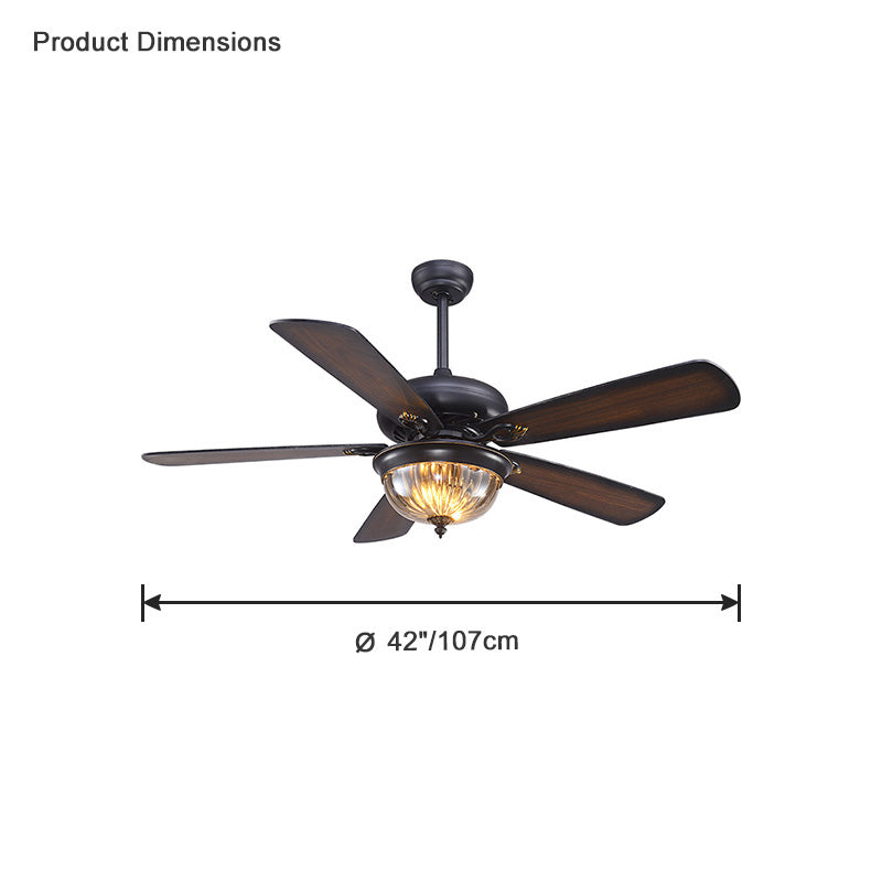 WOW Vintage Wood Ceiling Fan Lamp-wow5011
