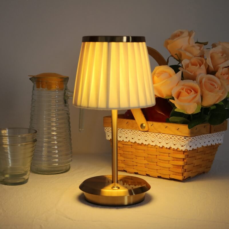 LED Metal Fabric Cordless Table Lamp