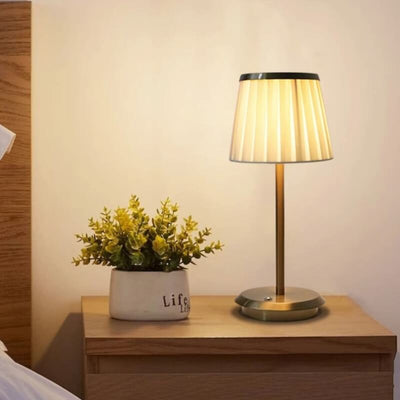 LED Metal Fabric Cordless Table Lamp