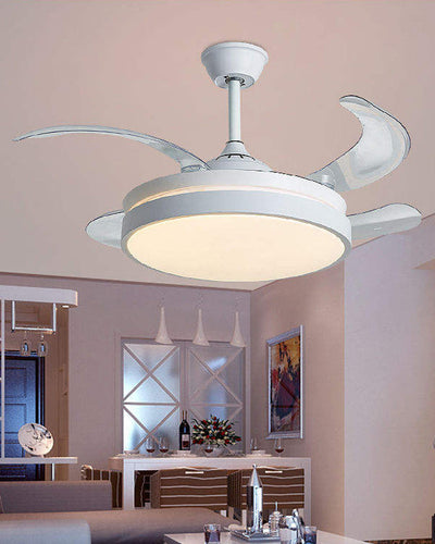 WOW Retractable White Ceiling Fan Lamp-wow5079
