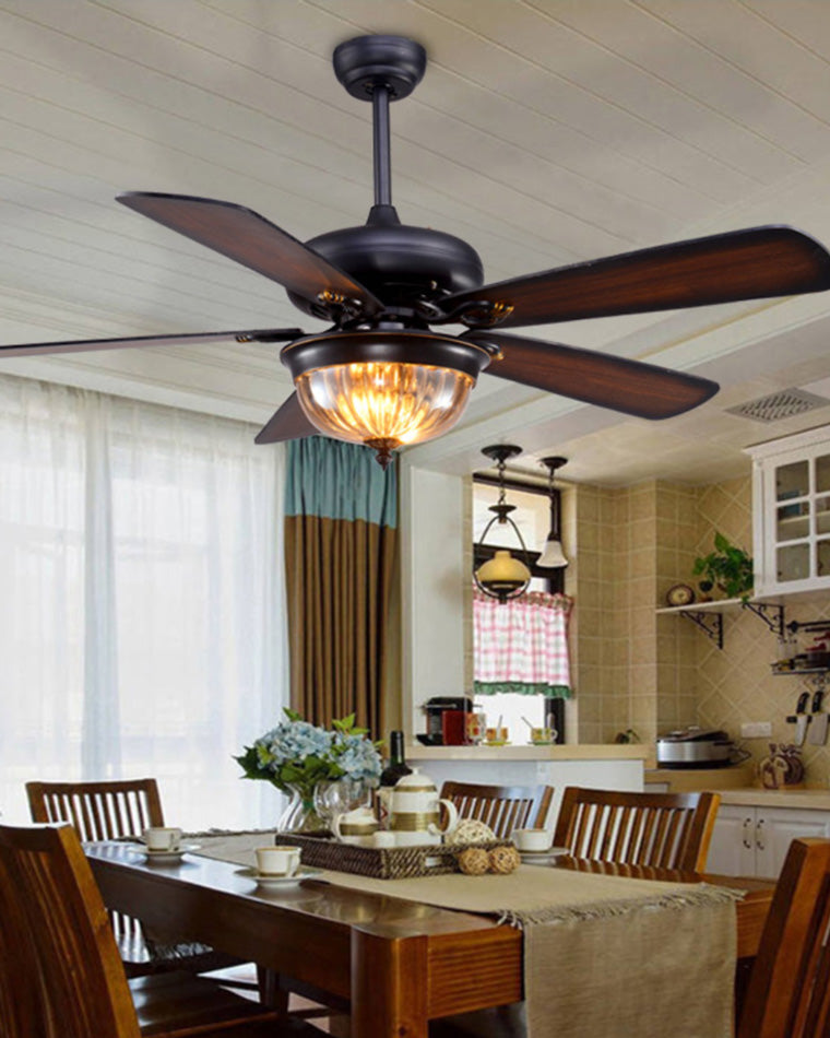 WOW Vintage Wood Ceiling Fan Lamp-wow5011