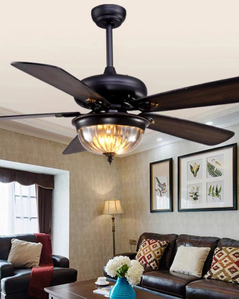 WOW Vintage Wood Ceiling Fan Lamp-wow5011