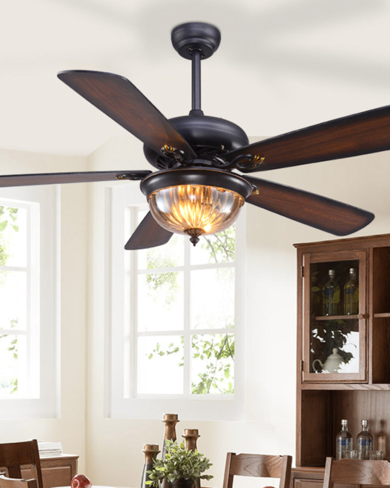 WOW Vintage Wood Ceiling Fan Lamp-wow5011