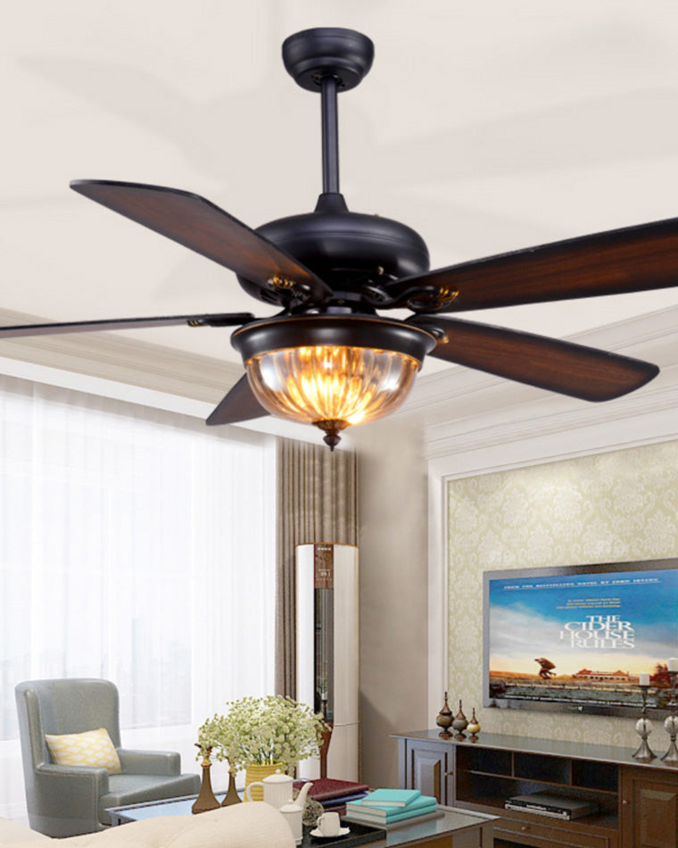 WOW Vintage Wood Ceiling Fan Lamp-wow5011