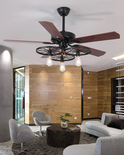 WOW 52in Industrial Ceiling Fan Chandelier-wow5023