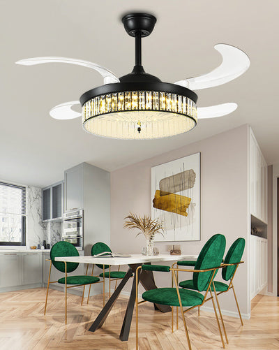 WOW Crystal Retractable Ceiling Fan Chandelier-wow5036