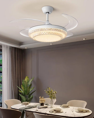 WOW Retractable White Acrylic Ceiling Fan Lamp-wow5038