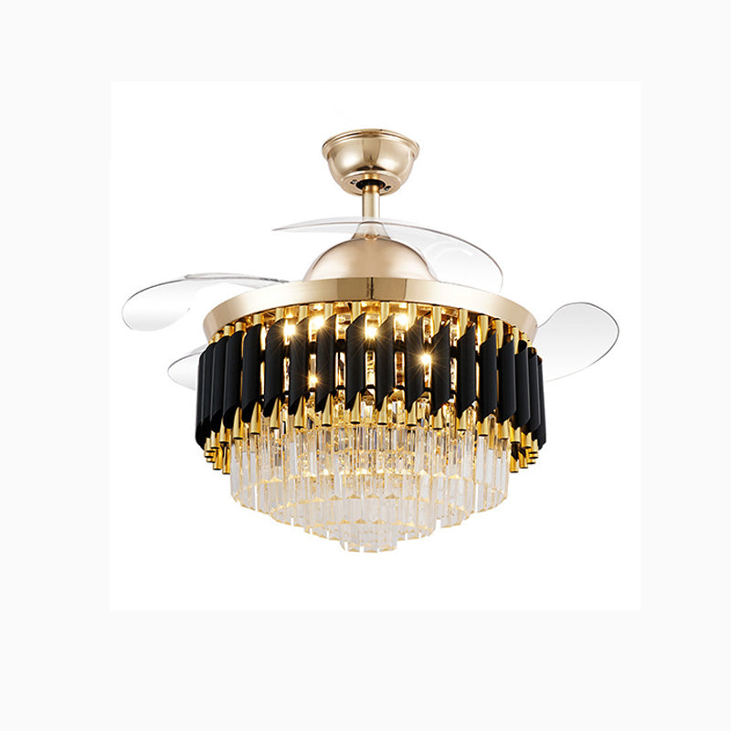 WOW Black and Gold Retractable Crystal Fandelier-wow5066