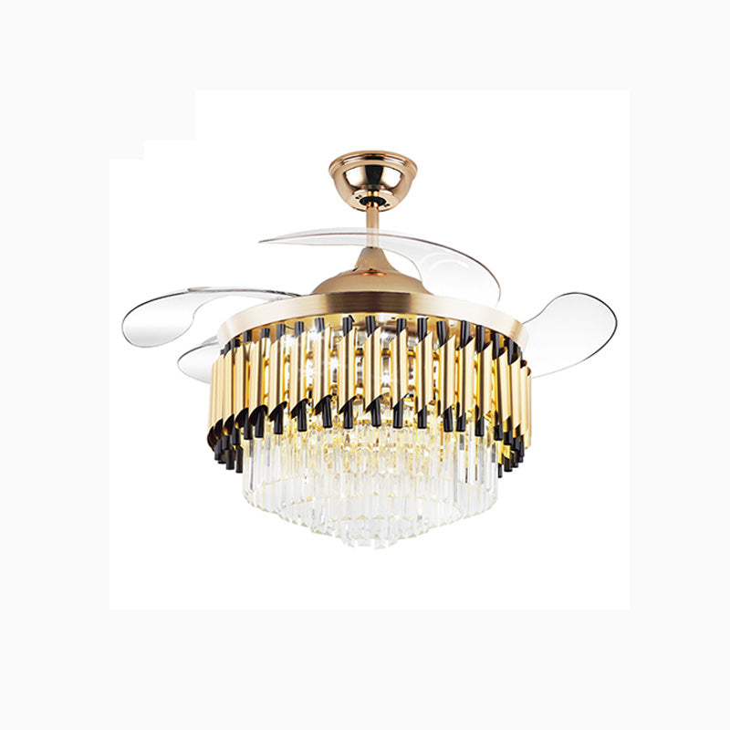 WOW Black and Gold Retractable Crystal Fandelier-wow5066