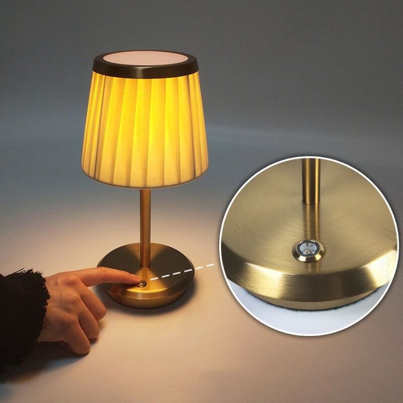 LED Metal Fabric Cordless Table Lamp