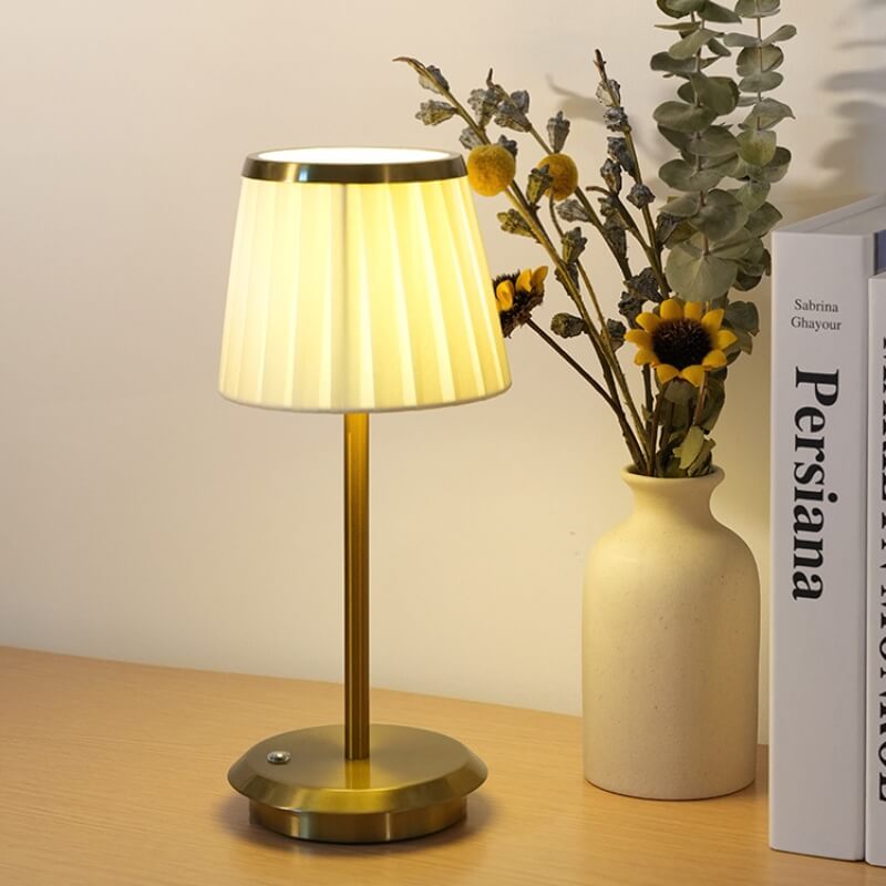 LED Metal Fabric Cordless Table Lamp