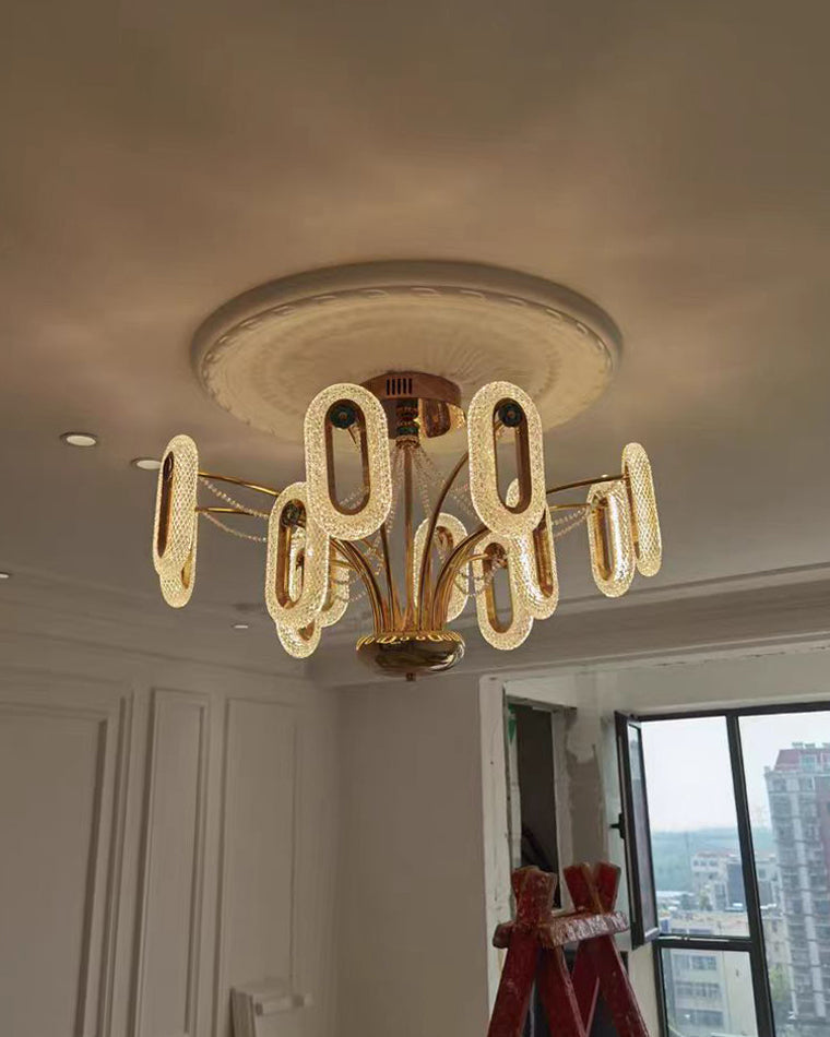 WOW Rose Gold Long Oval Chandelier-wow2402