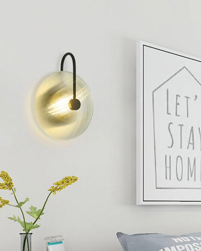 WOW Ribbed Glass Disc Wall Sconce-WOW6028