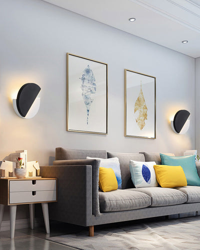 WOW Adjustable Black & White Round Disc Wall Lamps-WOW6071