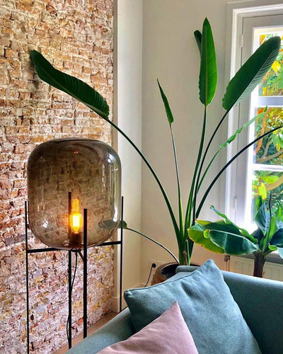 WOW Smoked Glass Lantern Floor Lamp-wow7015