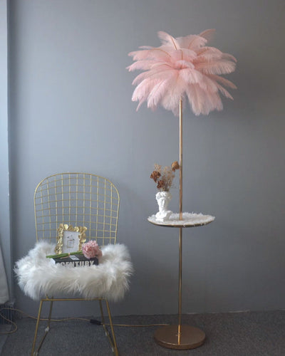 WOW Feather Palm Tree Floor Lamp with Tray-wow7052